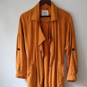 Orange Oversized Relaxed Trench Coat